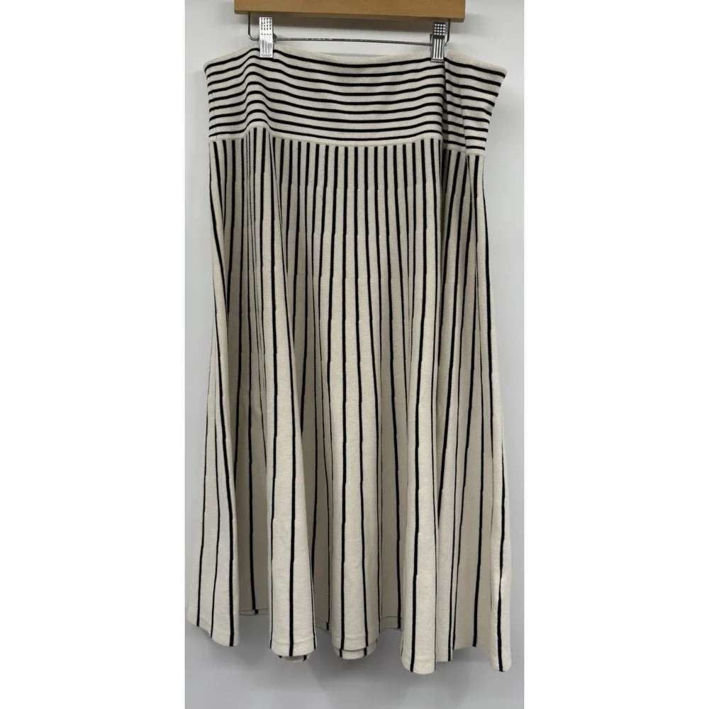 Lauren Ralph Lauren Womens A-Line Striped Skirt Cotton Blend Women's XL Preppy